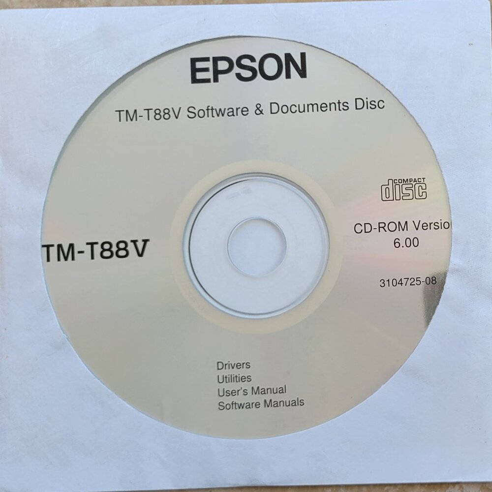 Vintage - EPSON TM-T88V Printer Software & Documents CD Version 6.0, 2013
